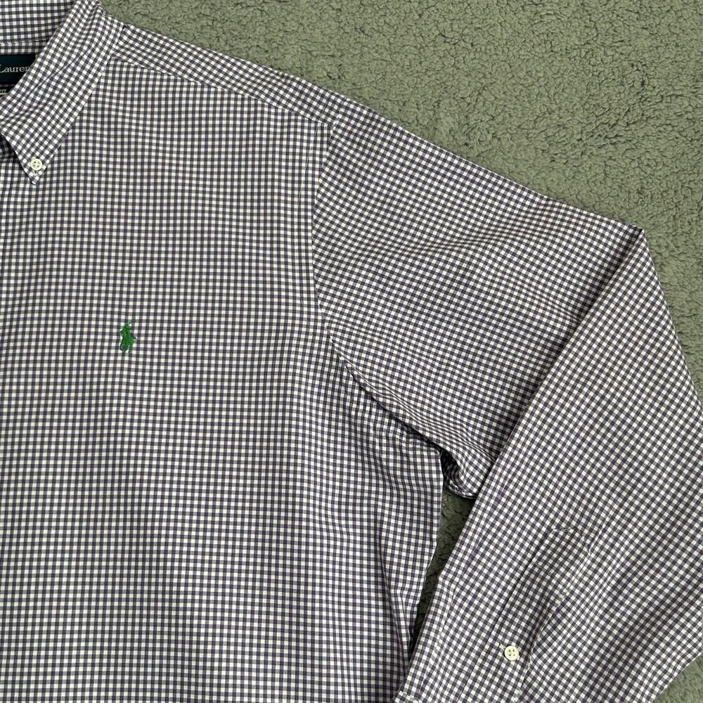 Ralph Lauren Polo Men's XXL Classic Fit Button Down Long Sleeve Purple And White - Picture 5 of 13